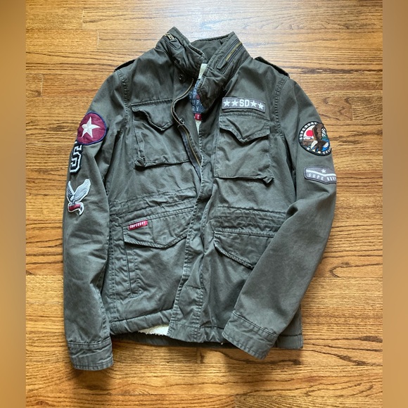 Superdry military sherpa lined jacket - Picture 2 of 4